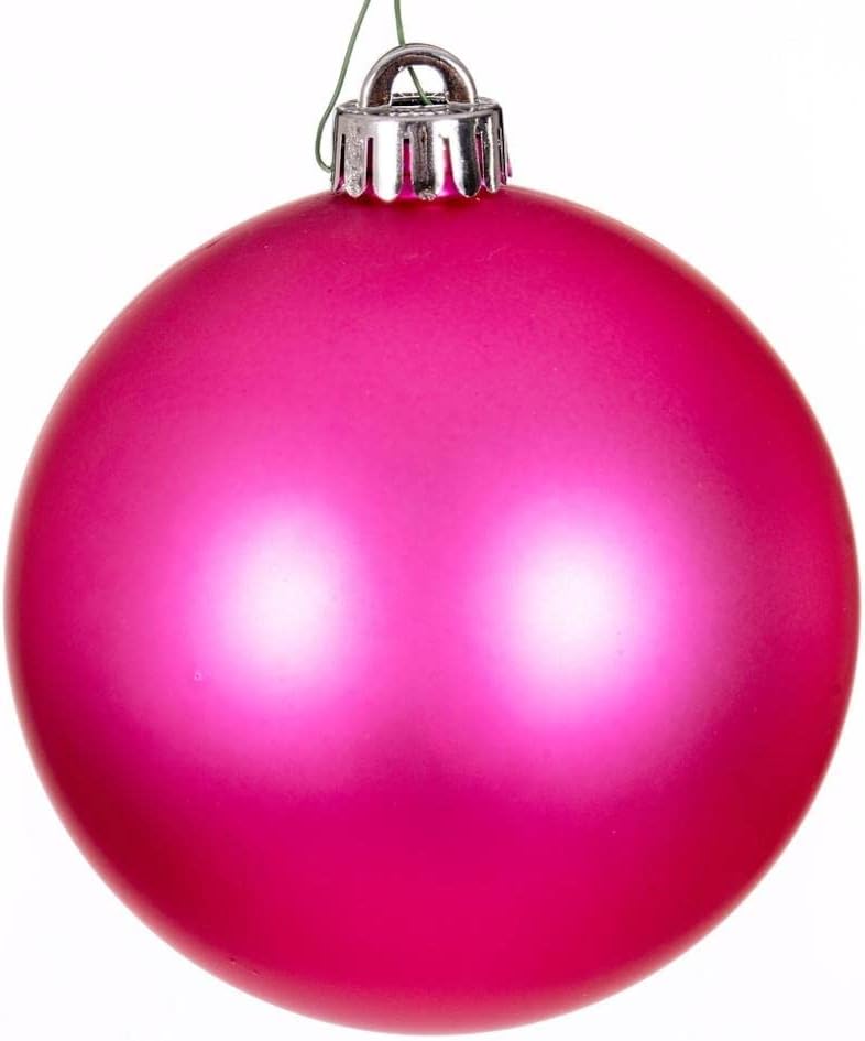 Vickerman Hot Pink Matte Ball Ornament 24 Pack