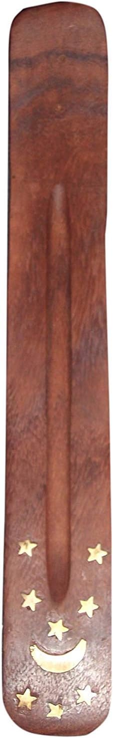 Bless International Wooden Incense Stick Holder Ash Catcher Burner 10 Inch 2 Pcs