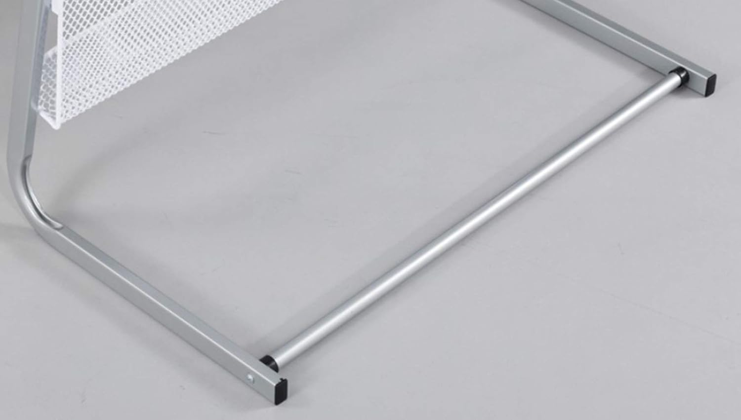 GENMO Floor-Standing Magazine Rack with 4 Large Shelves in Silver