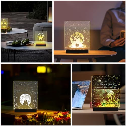 433 Rectangle Wooden LED Light Base with USB Cable 4Pcs