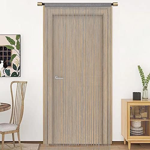 Grey Spaghetti String Curtain Panel 100x200cm