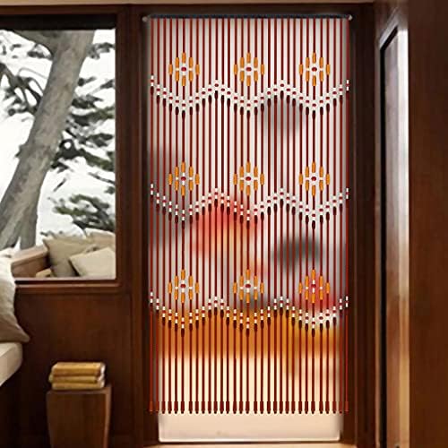 ZHOUXIAO Solid Wood Beaded Curtain 31 Strands 90x220cm