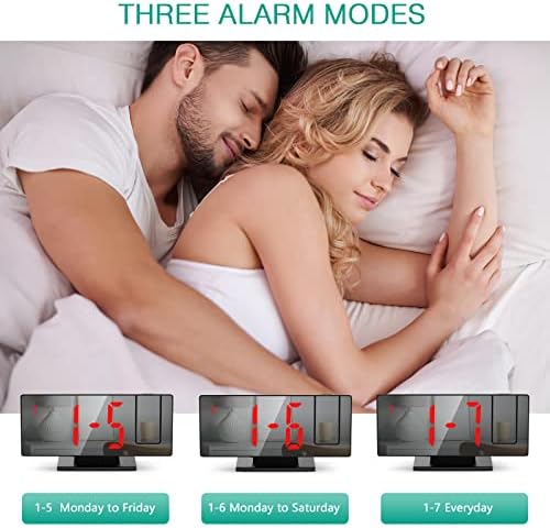 ORIA Projection Alarm Clock with LED Mirror and Snooze