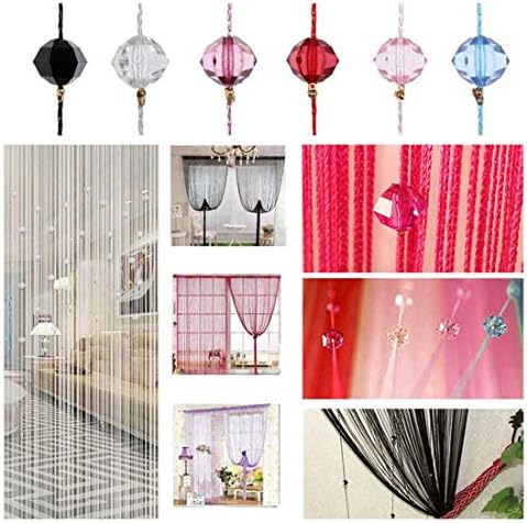FUT String Tassel Crystal Beads Curtain Panel 1x2m