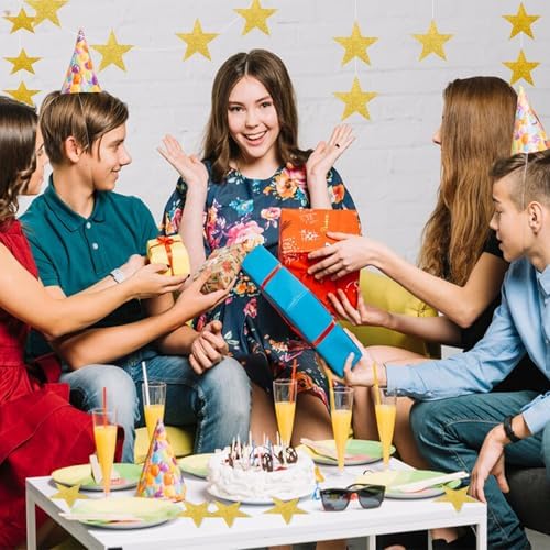 200 PCS Glitter Gold Star Cutouts for Party Decorations