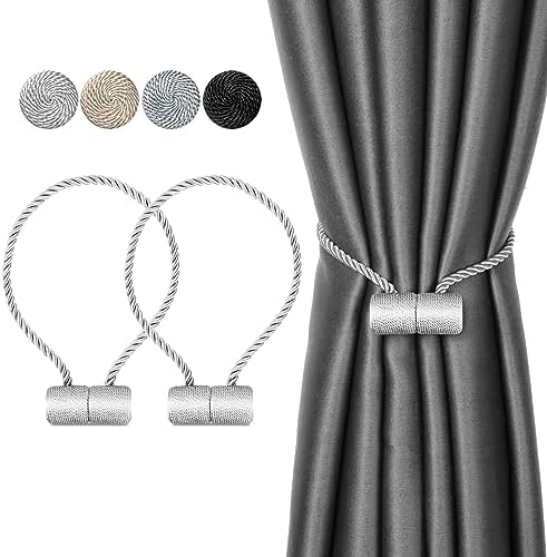 4pcs Strong Magnetic Curtain Holdbacks with Woven Design