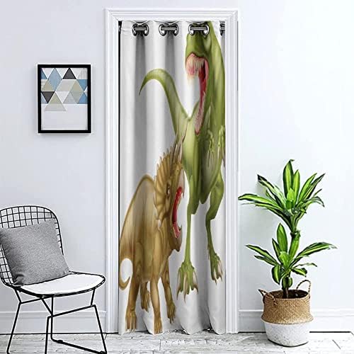 XISUNYA Door Curtains with Dinosaur Print