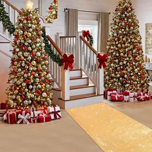 Gold Sequin Aisle Runner 2ft x 15ft for Weddings and Parties
