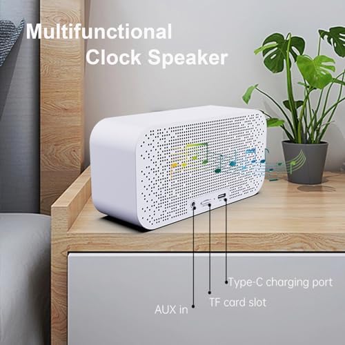 Big Digital Dual Alarm Clock with Bluetooth Speaker and LED Lights