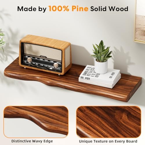 24 Inch Rustic Floating Shelf for Living Room
