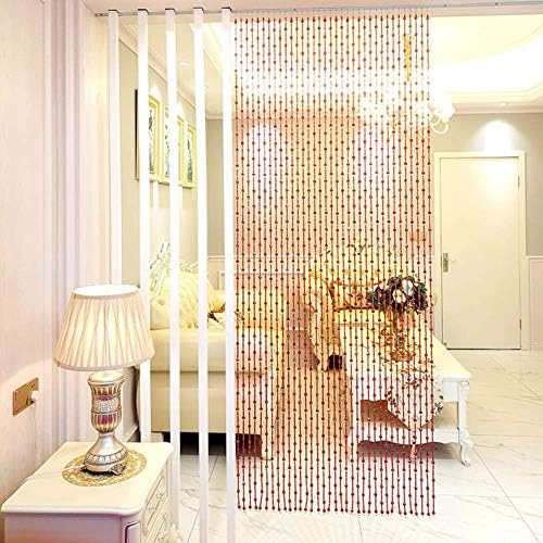 OKUOKA Red Crystal Door Curtain Panel