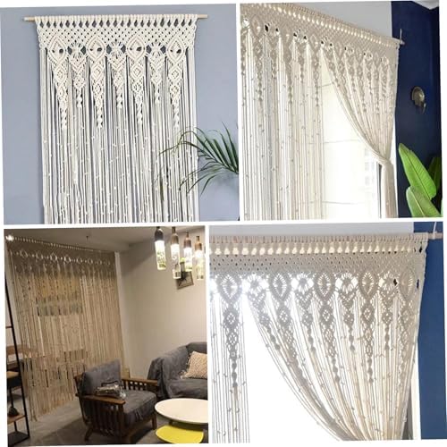 Boho Curtains 37x79 Inch Cotton Woven Macrame Decorative Room Divider