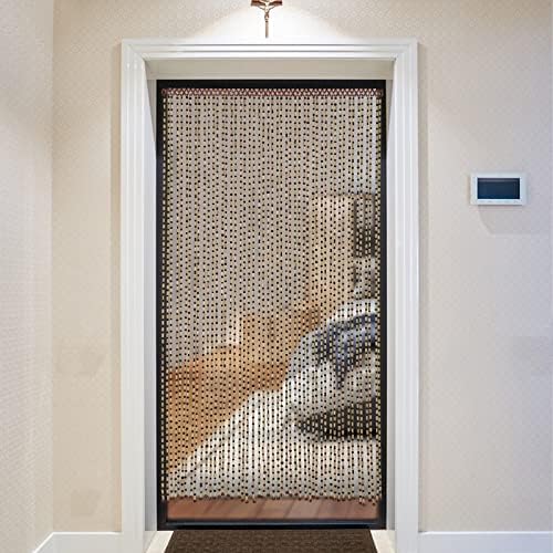 Wood and Bamboo Beaded Curtain for Doorway Room Divider