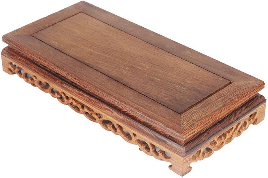 GOLDYWENDY Rectangular Wooden Base Vase Sculpture Display Stand