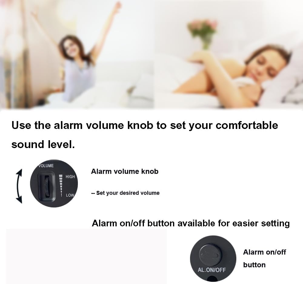 Square LED Single Alarm Clock with Snooze and USB Port