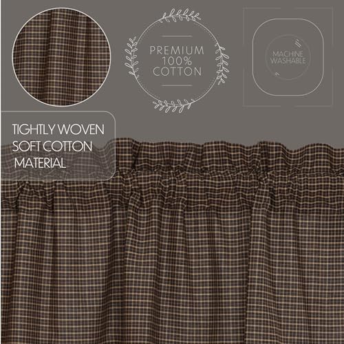VHC Brands Classic Country Door Panel 72x40 Black Plaid