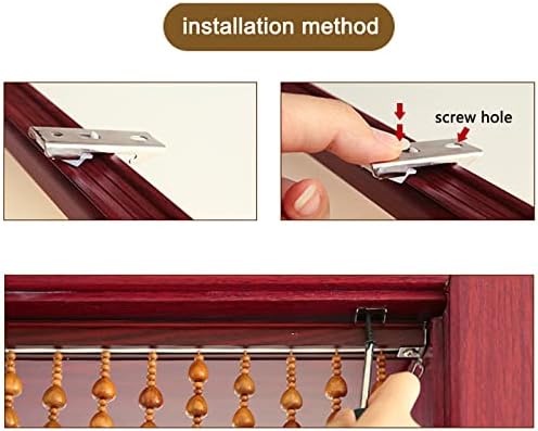 KDDEON Retro Wood Bead Curtain Dark Red 25 Strands 394x827
