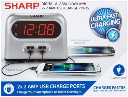 Equity 30024 09 In LED Alarm Clock with USB Charge Port