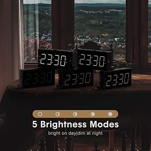 75 Inch LED Alarm Clock with Dual Alarms and USB Charging