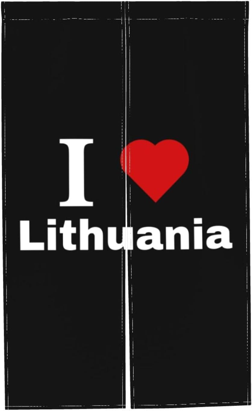 I Love Lithuania Blackout Curtains for Doorways