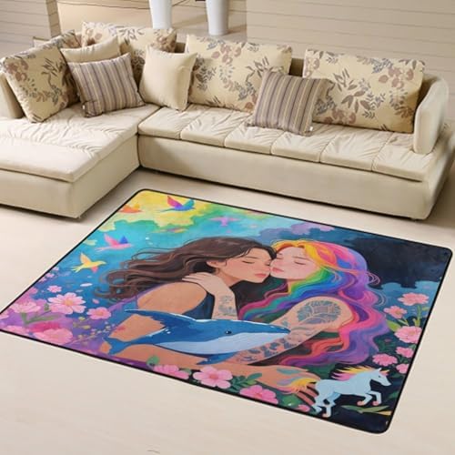 Gothic Gothic Girl Lace Love Area Rug with Memory Foam