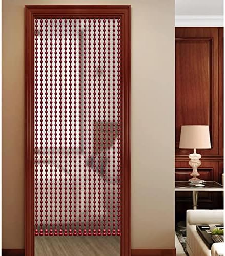 KDDEON Retro Wood Bead Curtain Dark Red 25 Strands 394x827