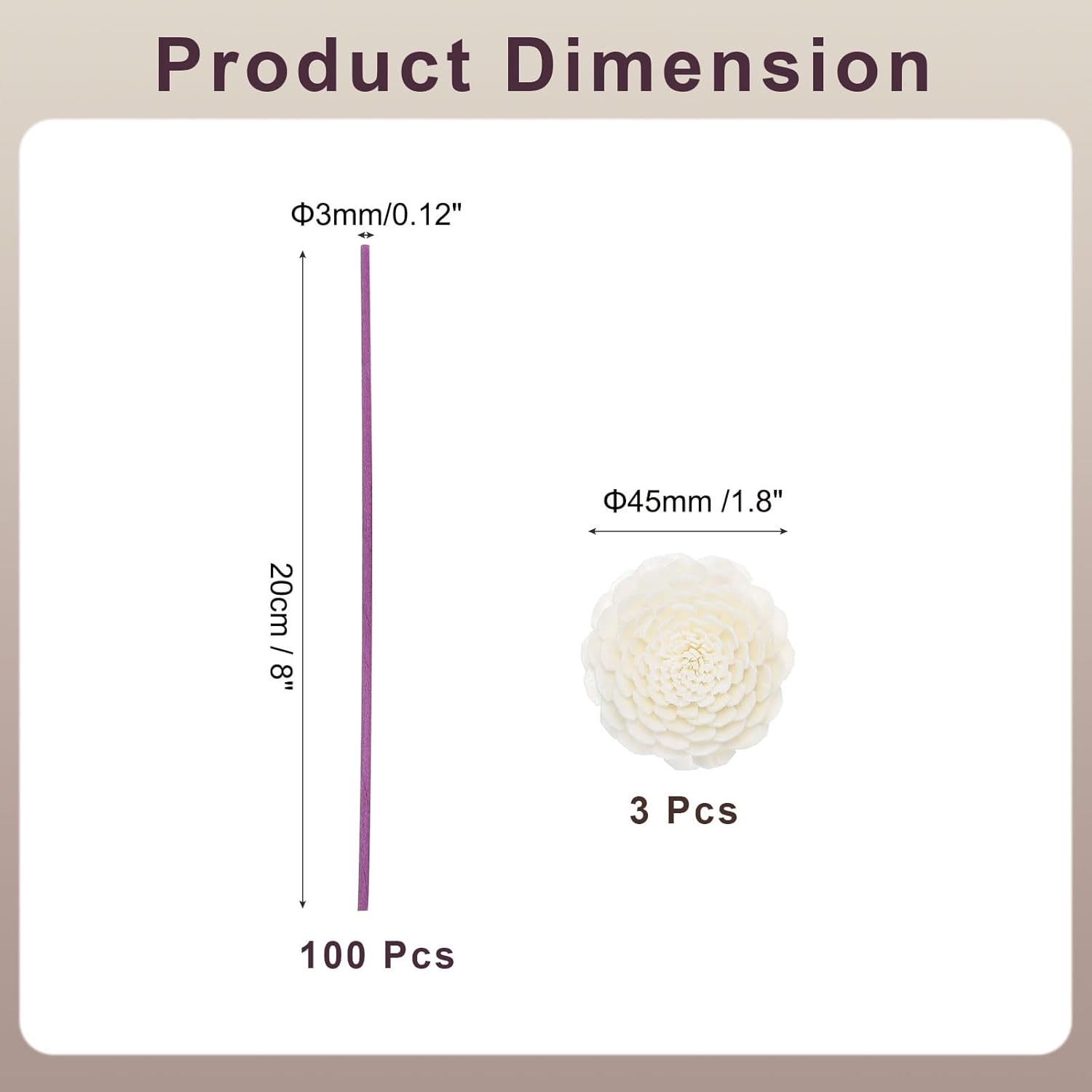 Uxcell 103Pcs Reed Diffuser Sticks Set Purple