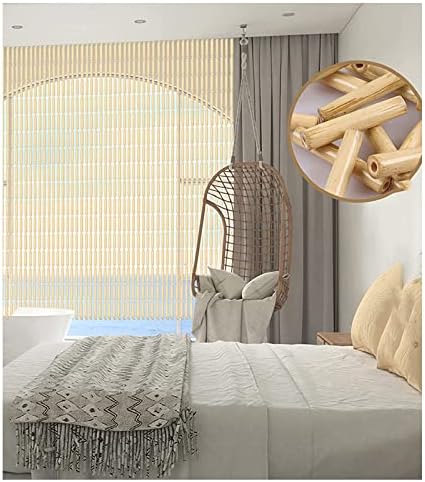 STRMAX Natural Bamboo Beaded Curtain Panel