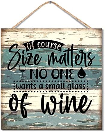 Wooden Wine Glass Sign 12x12 Farmhouse Wall Decor