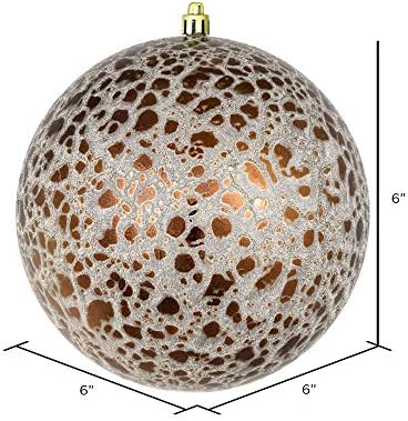 Vickerman 6 Inch Mocha Crackle Ball Ornament 4 Pack