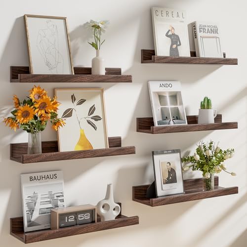 Heimlove Floating Shelves Set of 6 16 Inch Wall Mounted Picture Ledge