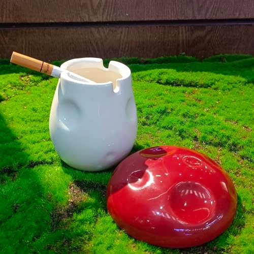 Cute Mushroom Ashtray with Lid for Home and Office