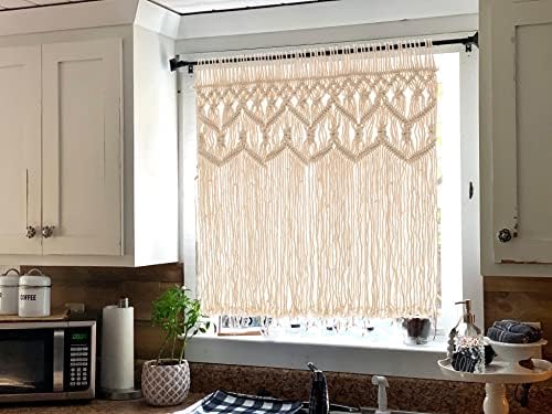 Macrame Boho Curtains for Doorway and Kitchen Valance