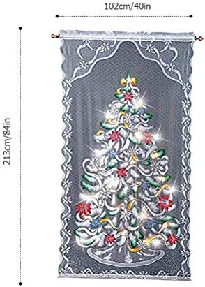 Christmas Tree Curtain Panel with LED Light