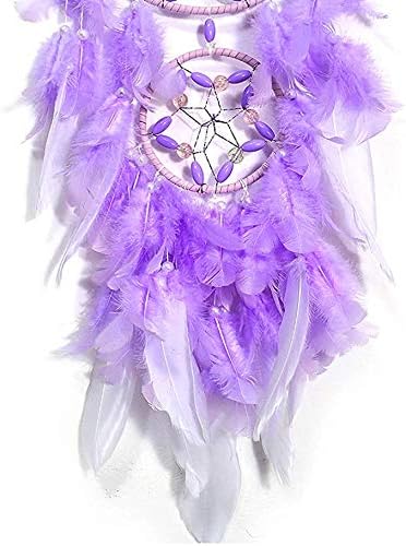 Purple Dream Catcher with Dual Ring and Feathers