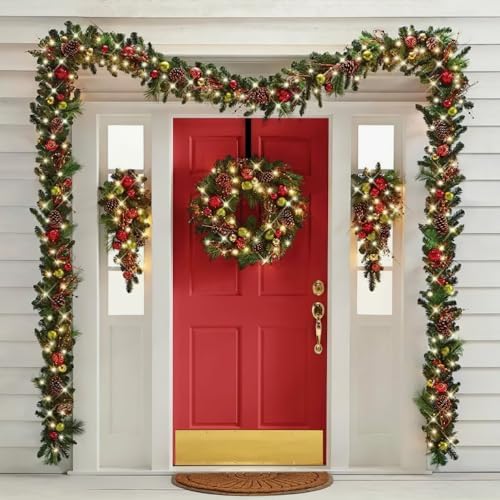 2 Pack Black 15 Inch Wreath Hanger for Front Door