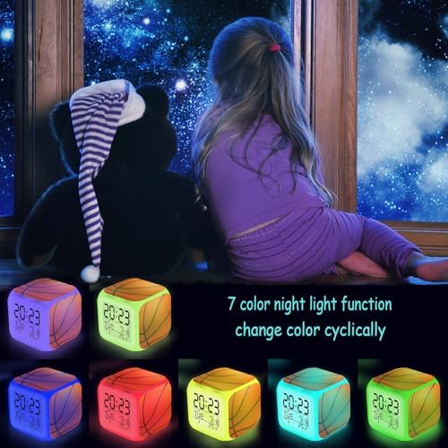 Basketball Alarm Clock with LED Nightlight