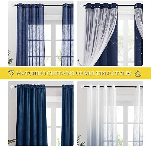 NICETOWN Adjustable Curtain Rods 28-48 Inch Matte Black