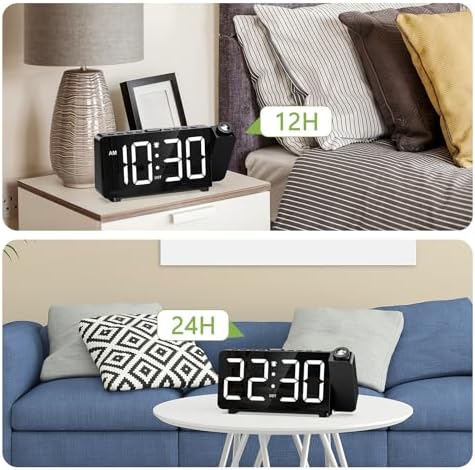 KeeKit Projection Alarm Clock with Rotatable Display