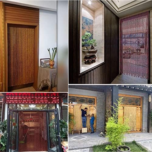 Bamboo Beaded Curtain for Doorway with Accessories