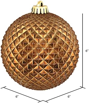 Vickerman 6 Inch Mocha Durian Glitter Ball Ornament