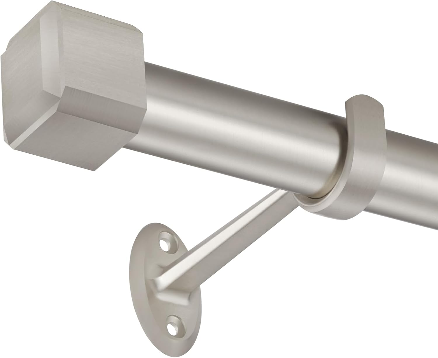 YuMierle 1 Inch Heavy Duty Single Curtain Rods 36-72 Satin Nickel