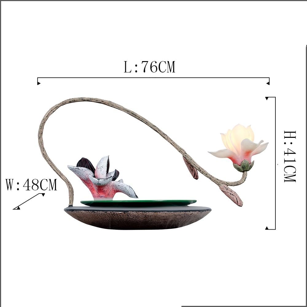 Pink Magnolia Tabletop Fountain with Zen Design