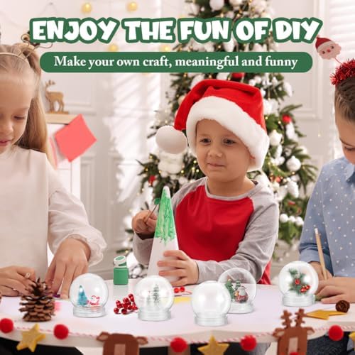 BESTOYARD 10Pcs 3-Inch Plastic Snow Globe DIY Set