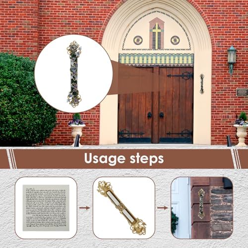 Tzgsonp Mezuzah Scroll Door Metal Case Style 4