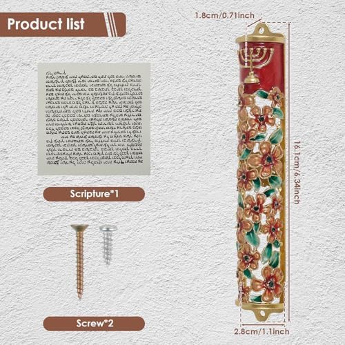 Hand Painted Zinc Alloy Mezuzah Decorative Artwork