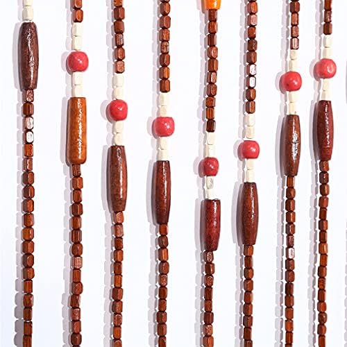 ZHOUXIAO Solid Wood Beaded Curtain 31 Strands 90x220cm