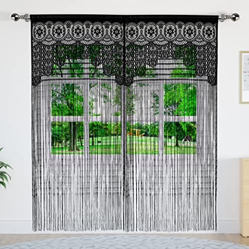 YaoYue 2 Pc Macrame Lace Curtain Door Divider