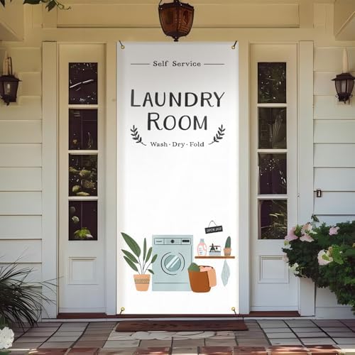 Likjad Landry Room Door Cover Decorations 35x79 Inch