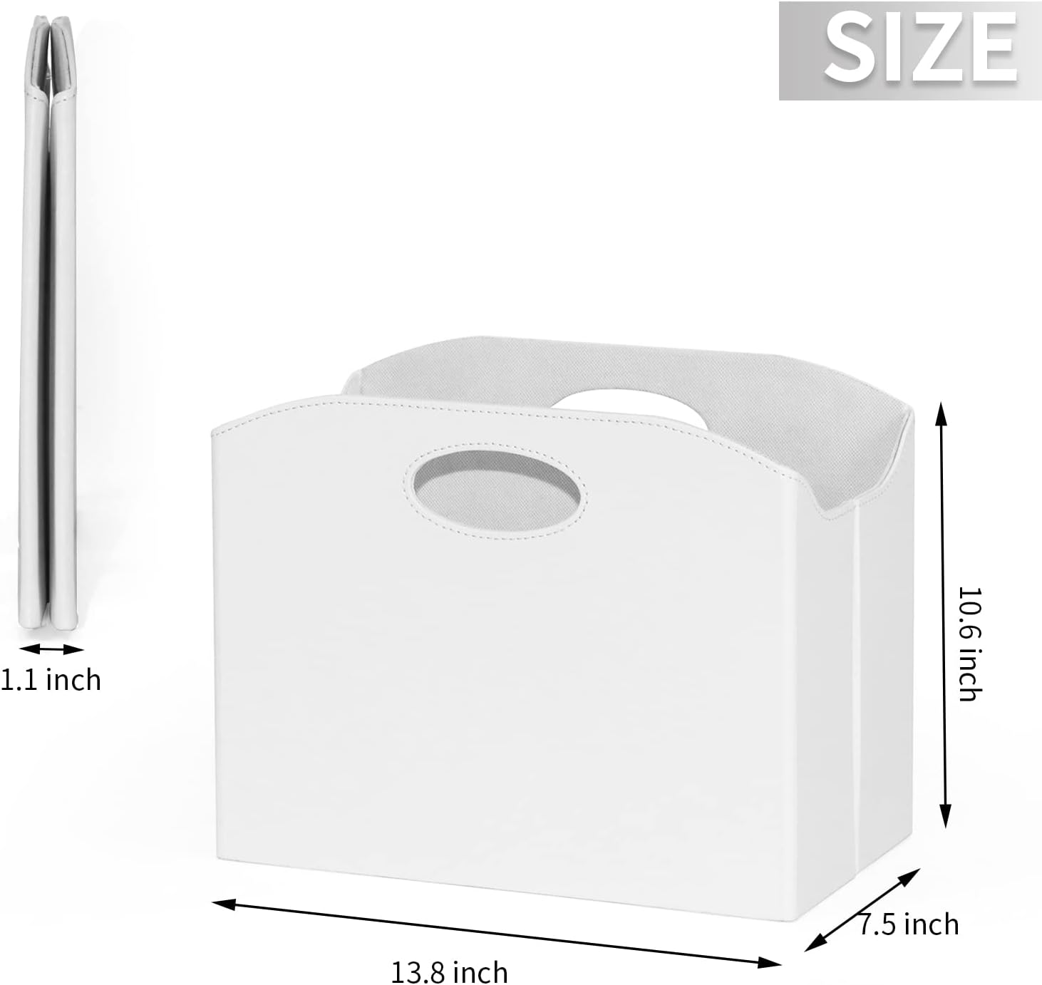 EZDeco Foldable Magazine Holder Floor PU Leather Organizer